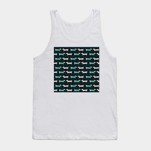 Cute dachshunds in dark blue Tank Top by bigmoments